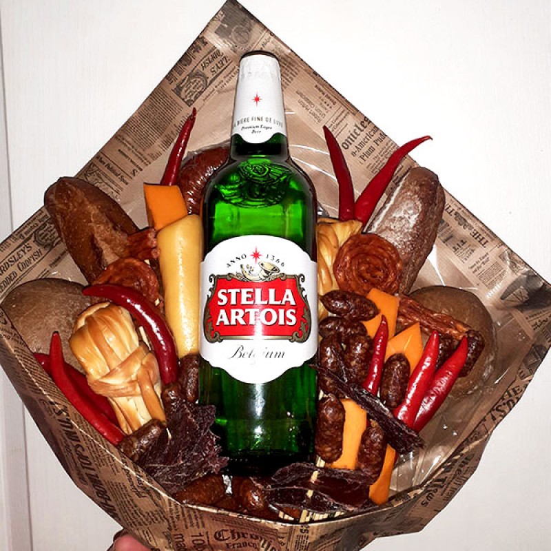 Подарунковий букет Пиво та ковбаски 