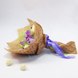 Букет з іграшок Ведмедики з тюльпанами Крафт Букет з іграшок Ведмедики з тюльпанами Крафт