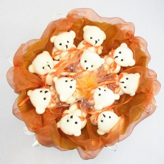 Букет з іграшок Ведмедики 11 теракотовий 